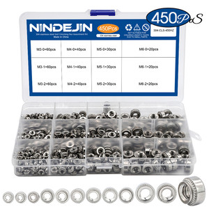Kit assorti d'écrous auto-serrants en acier inoxydable 304 NINDEJIN M3 M4 M5 M6, écrous haute pression, assemblage personnalisé - Product Image 5