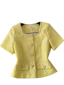 <span class=keywords><strong>Blusas</strong></span> Elegantes de Verano de Manga Corta con Cuello Cuadrado para Mujer, Camisas Sólidas con Lentejuelas, Tops Elegantes para Mujer, Ropa al por Mayor - Product Image 5