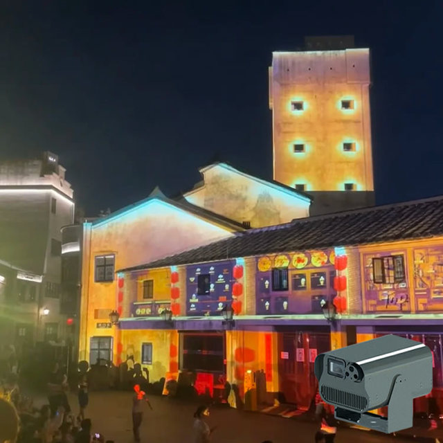 3D Building Mapping Immersive Outdoor Laser Projector 10000 Lumen IP65 Waterproof 1080p Android Interactive for App/Remote