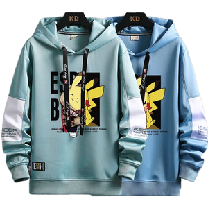 เสื้อฮู้ดดี้โอเวอร์ไซส์ผ้าวูล/วิสโคสสำหรับฤดูใบไม้ร่วง พร้อมผ้าถักและลายพิมพ์แบบรีดร้อน - Product Image 1