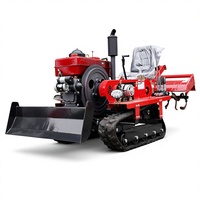 Tractor de orugas diésel mini de 20 CV de venta caliente de fábrica, con ruedas 2WD y rotocultivador de orugas para gestión de huertos y pastizales