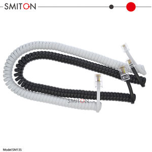 RJ11 6P4C ke RJ45 8P4C kabel Data Spiral Lurus melalui kabel gulung Spiral - Product Image 3