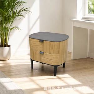 Cross-border bedside <b>table</b>, Italian minimalist high-<b>end</b> solid wood style home bedroom <b>storage</b> cabinet, vintage and elegant - Product Image 3