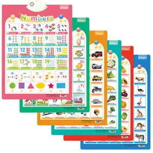 Kids educational alphabet talking poster learning animal traffic electronic interactive ABC music wall chart for toddlers