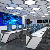 Bureau de direction intégré avec écran, mobilier de bureau moderne et luxueux, design multifonctionnel et écologique pour les espaces de travail high-tech