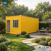 Maison conteneur préfabriquée en acier portable de 20 ou 40 pieds pour petites familles mobiles, prête pour la vie en extérieur
