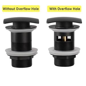 Carré laiton salle de bains lavabo Pop Up bouchon de vidange accessoires d'évier noir mat/Chrome déchets - Product Image 2