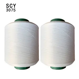 SCY 3075 beyaz likra kaplı 75D polyester geleneksel makine 30D için ipliği örten spandex örgü çorap