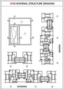 Ventanas abatibles de doble acristalamiento de estilo francés Ventanas de impacto de huracán insonorizadas Aleación de aluminio de estilo alemán - Product Image 5