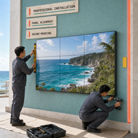Panel LCD IPS 55 Inci Sudut Pandang 178 Derajat Video Wall Bezel Ultra Tipis 0.88mm Layar Sambungan Tanpa Celah Garansi 2 Tahun