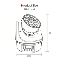 Projecteur à faisceau haute luminosité dimmable AC100V-240V 120W, avec laser 1.5, RGBW, stroboscope à impulsions, contrôle DMX512, en alliage de fer et d'aluminium