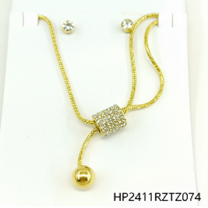 Set di gioielli eleganti da donna alla moda con stampa animalier placcata in oro 24K per feste ed eventi - Product Image 1