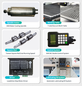 Chính xác 3D <span class=keywords><strong>CNC</strong></span> gỗ <span class=keywords><strong>Router</strong></span> <span class=keywords><strong>1325</strong></span> 1530 2030 2040 Máy chế biến gỗ cho cửa tủ làm MDF Acrylic nhôm cắt - Product Image 4