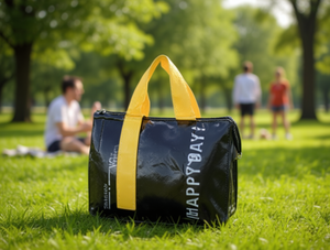 Borsa termica portatile in pelle lucida preassemblata per uso esterno - Product Image 2