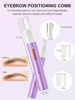 Tondeuse 2-en-1 pour poils du nez et des oreilles avec écran LED pour femmes et hommes, tondeuse à sourcils portable et étanche pour l'épilation du visage