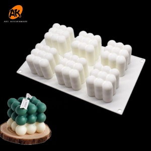 AK Cube Ball Design 3D Silicone Mousse Cake Moulds for Bakery Scented Candle <strong>Mold</strong> Clay Plaster DIY <strong>Hand</strong> Craft <strong>Molds</strong> MC-105 - Product Image 2