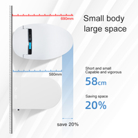 WC intelligent en céramique de petite taille, gain de place, sanitaire intelligent, WC automatique, salle de bain, WC monobloc