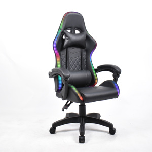 Racing Pro Black Leather Ergonomic Computer <strong>Chair</strong> High Back <strong>Adult</strong> RGB <strong>Gaming</strong> <strong>Chair</strong> With LED Lights - Product Image 4