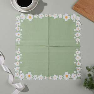 Printed Daisy Paper Napkins 330mmx330mm For Birthday Parties And Events - Product Image 3