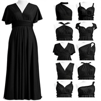 Robe longue en jean 72styles Infinity, convertible multi-positions pour demoiselles d'honneur |   Bandeau gratuit 31 couleurs Grande taille Illusion Beach