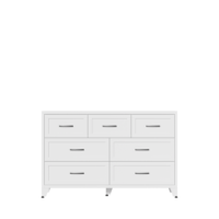 Commode de salon en fer, coffre de rangement moderne en acier avec 7 tiroirs lisses, armoire multifonctionnelle peu encombrante pour petits espaces