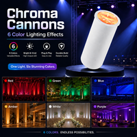 Mini Lámpara de Escenario Inalámbrica RGBWA UV LED, Foco Recargable con Control Activado por Sonido, Luces para Bodas y Fiestas