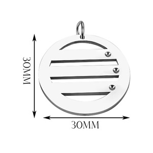 Pendentif rond vierge superposé en acier inoxydable avec pierre de naissance pour la fabrication de bijoux DIY, accessoires artisanaux, vente en gros - Product Image 4