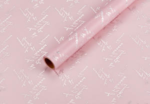 Rollo de papel de regalo de estampado en caliente de flores coreanas de 20 hojas, envoltura de regalo de ramo impermeable con revestimiento de PE - Product Image 5