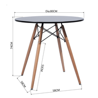 Ventes directes d'usine Table basse sur pied en bois Salle à manger 2 4 personnes Table ronde moderne du milieu du siècle pour cuisine Salon