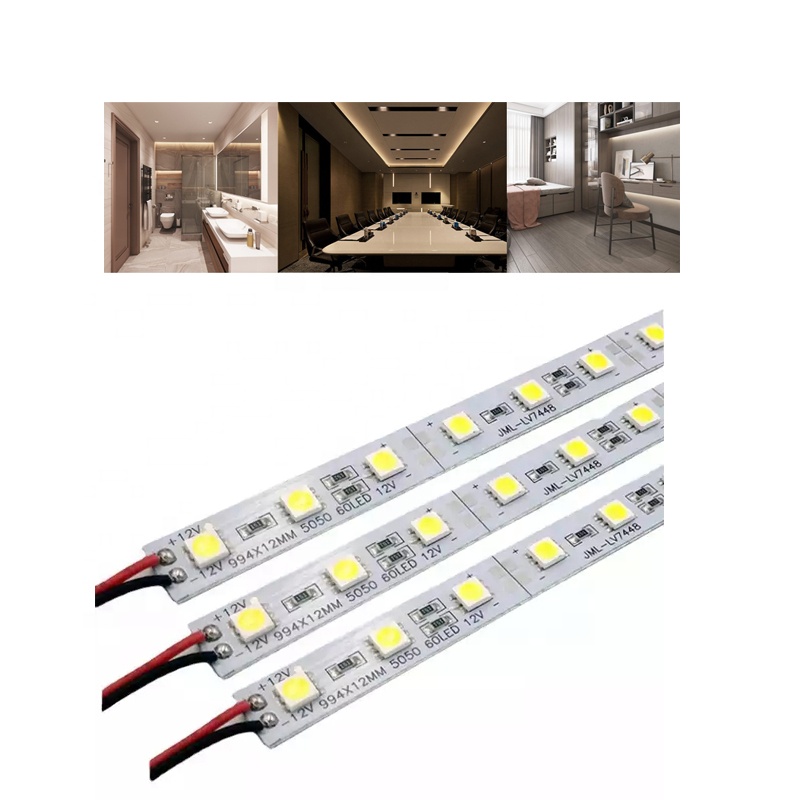 Tira de luces LED rígida, perfil de aluminio, 220V, SMD2835, 5050 SMD, 60LED/m, 4mm, para iluminación de armario de supermercado