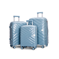 Maleta rígida de gran capacidad personalizada al por mayor, juego de equipaje de PP, Maleta dura de 4 ruedas dobles para maleta de viaje de larga distancia