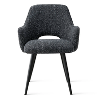 Fauteuil en chenille élégant avec pieds en métal, dossier haut, design creux, coussin moelleux, confortable et élégant pour les espaces de travail, de salle à manger ou de café
