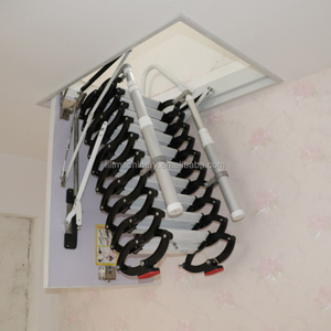 Échelle de grenier télescopique rétractable en acier au design moderne, échelle d'extension portable pour grenier, capacité de charge de 300 kg - Product Image 2