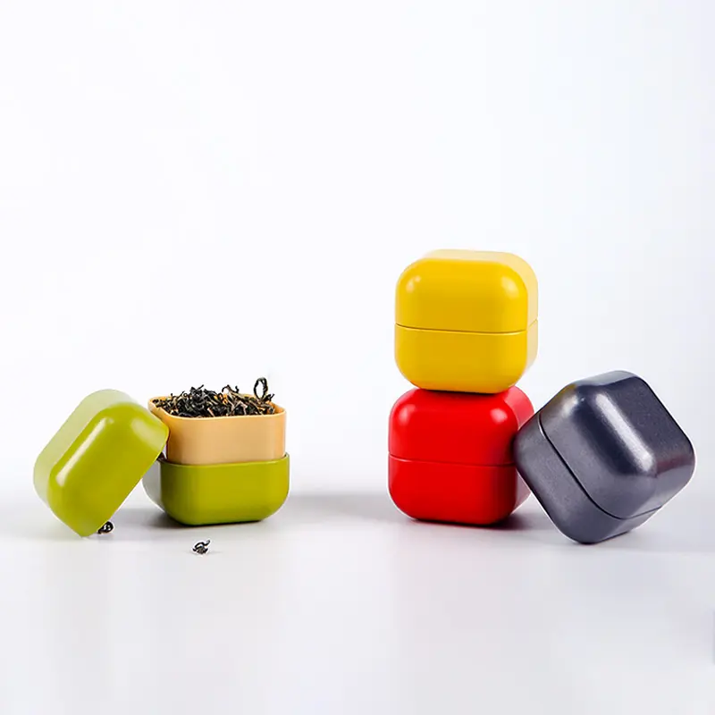 Mini chá lata fornecedor 50 ml com plástico interno tampa dupla lata lata pequenas quantidades amostra carga livre