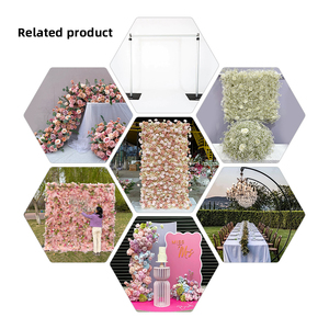 Promettre mur de fleurs artificielles 3D mur floral de pose rose pour la décoration de fond de mariage - Product Image 5