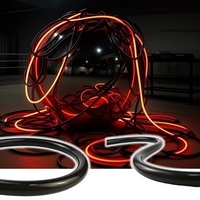 Lampe programmable RVB pleine couleur, tube noir, bande de néon en silicone, bande de néon flexible, lumière LED néon pour décoration intérieure