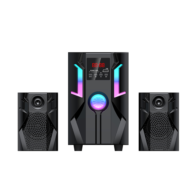 Home Theater Woofer Speakers 2.1 Channel Multimedia Music System with Remote Single Color LED for 5.2 & FM Radio