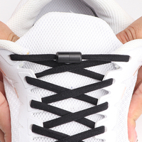 Lacets ronds colorés élastiques pour baskets, avec fermoir métallique mat, sans nœud, pratiques et rapides à enfiler et à retirer, lacets paresseux