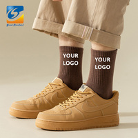 Chaussettes de sport en coton de style ras du cou, couleur unie, personnalisables avec votre propre logo, vente en gros