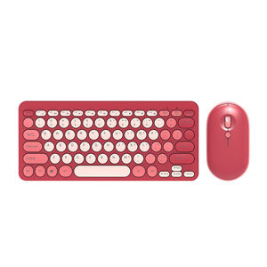 Ergonomic ABS Round Keycap 2.4G <b>Wireless</b> Cute Colorful Typewriter Silent Keyboard <b>Mouse</b> Combo for PC/Laptop/<b>Computer</b> - Product Image 1