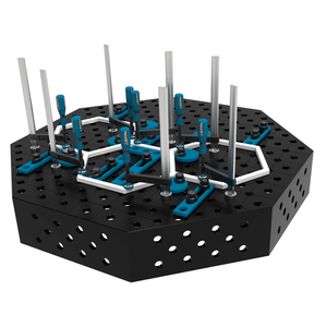 Banco de soldadura octogonal GPPH SteelPlus OCT 1,2x1,2 m, 12mm de espesor, agujeros de 16mm en rejilla de 50x50mm - Product Image 2