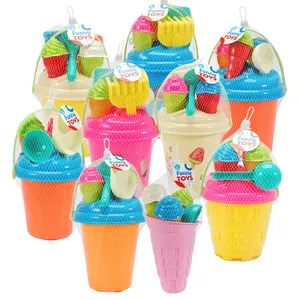 Wholesale Outdoor Play Castle Beach Bucket with ice cream set Beach Sand Toy Mini Candy Bucket Pail Kids Shovel