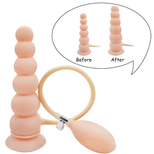 Dildo gonflable en silicone avec 6 billes, pompe à ballon, jouet pour lavement <span class=keywords><strong>anal</strong></span>, jouets sexuels pour adultes pour hommes - Product Image 6