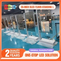 Écran publicitaire de signalisation numérique d'affichage OLED Transparent de 55 pouces pour les ascenseurs pour la fenêtre d'exposition de musée de vitrine de centre commercial
