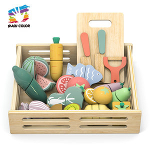 Ensemble de jeu de <span class=keywords><strong>cuisine</strong></span> éducatif en <span class=keywords><strong>bois</strong></span> magnétique 2025, jouets réalistes pour découper les aliments, fruits et légumes, jeu de rôle culinaire - Product Image 1