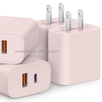 Bloc chargeur USB C à charge rapide, adaptateur multiport PD3.0 20W, chargeur rapide QC 3.0, port USB pour iPhone 16/15/14/13