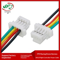 Arnés de cableado para drones de carreras FPV SH10 4P, cable de alimentación para controlador de vuelo ZH15, cable de silicona extrasuave de alta temperatura 32AWG 5
