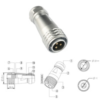 SF20 Push-Pull Autobloquant Aviation Plug Base Carrée Connecteur Mâle/Femelle pour 2-15-core Heavy Duty Connecteur Connexion D'alimentation