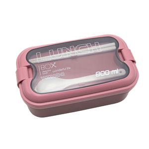 Newest PP lunch box 800ml bento lunch box kids with inner compartment and cutlery can customize logo