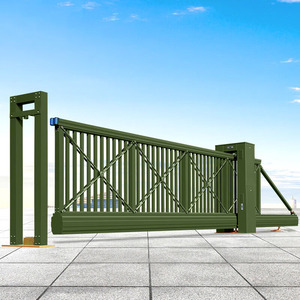 Custom-Colored Automatic Aluminum Cantilever Sliding <b>Gates</b> for Outdoor Entry for Commercial Villa School Hospital Industrial - Product Image 3